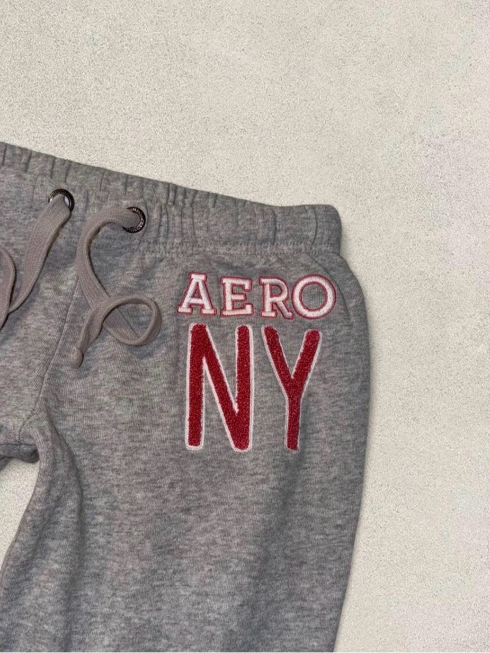 Y2K Low Rise AERO NY Gray Drawstring Jogger Sweatpants Women's XS